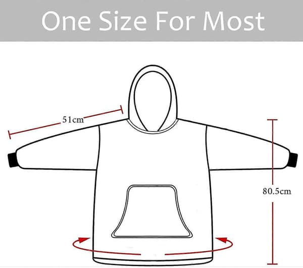 Stor Oversized Kjempe Stor Hettegenser Fleece Genser for Barn Pattern 1