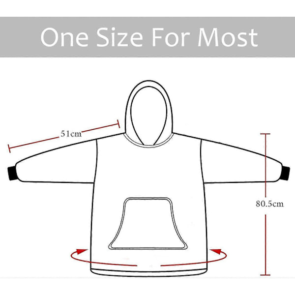 Stor Oversized Kjempe Stor Hettegenser Fleece Genser for Barn Pattern 8