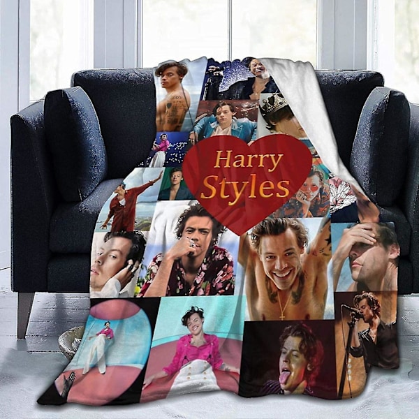 Fleecefilt Ultramjuk Anti-nopp Flannel För Soffa Säng Varm Pläd Filt För Vuxna/Barn-harry Styles -u211