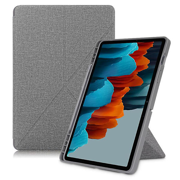 Magnetiskt fodral Kompatibelt med Samsung Galaxy Tab S7 S8 Plus S7 Fe Fodral Pennhållare Smart Vikbart Skydd Funda Para Kompatibelt med Galaxy Tab S7 Fodral Gray S8 11 inch