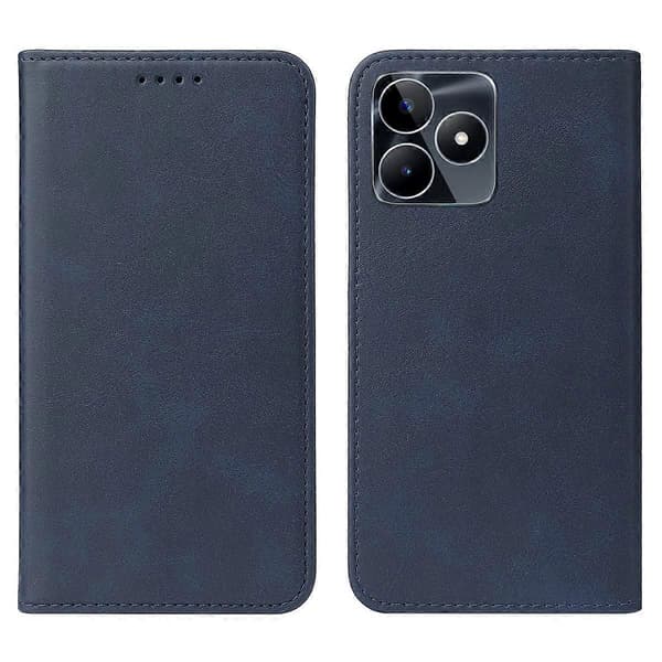Magnetisk Stängning Läder Telefonfodral Blue For Realme C53