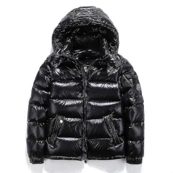 Vinter Par Dunjacka Kort Herr Utomhus Förtjockad med Huva Black M