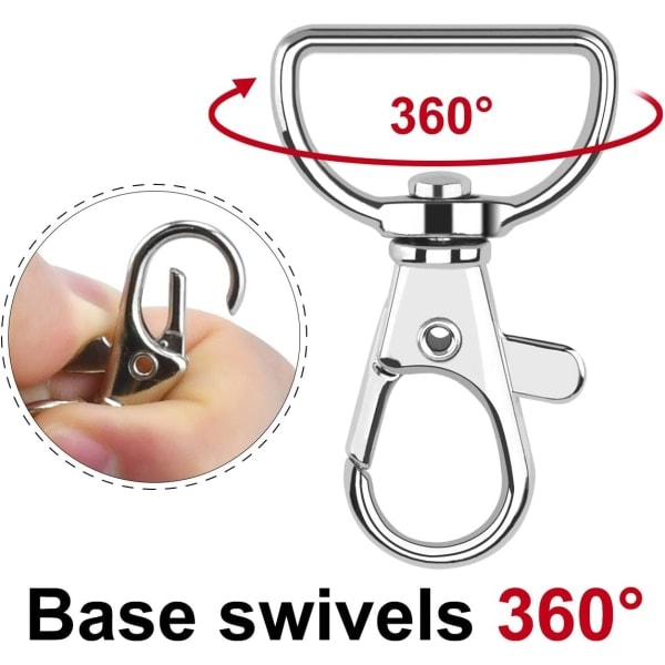 Karabinkrok-nøkkelringpose, 50 stk, for 360° nøkkelringer