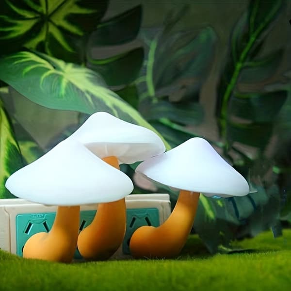 Fantasy Svampe Lampe, Nat Sensor Lampe Warm Light