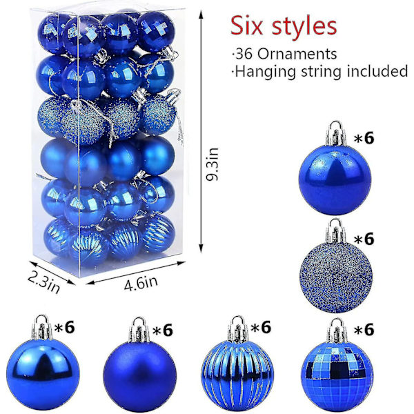 Bollprydnader, Okrossbara Råttor Trä Hängen Bröllopsråtta, Träråtta Bollprydnad Sapphire Christmas Ball style3