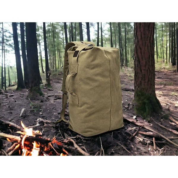 Militärinspirerad stor ryggsäck med hög motståndskraft - Perfekt som handbagage 45x20x26 för flygplanet tack vare anpassningsmöjligheterna Green