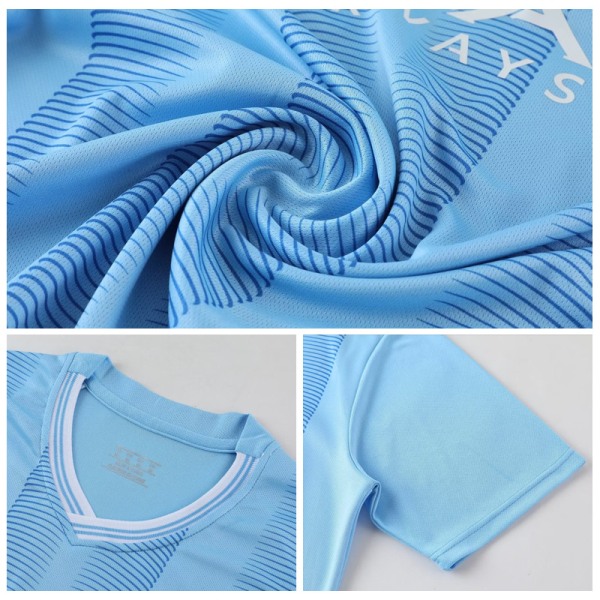 23-24 Manchester City Home Shirt Kit - Fotbollströja Kit - Outdoor Sports Quick Dry Shirts Svart 17 S