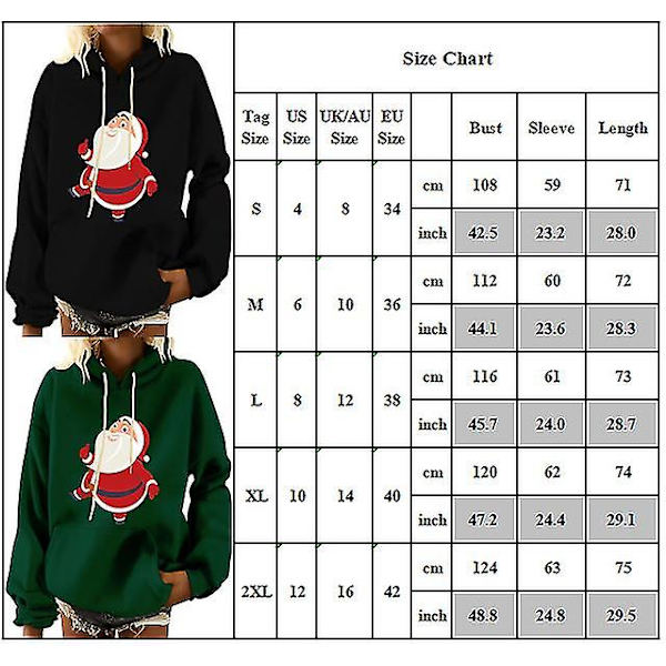 Jul-hoodie Dam Jul Tomte Huvtröja Sweatshirt Pullover Hoody Topp