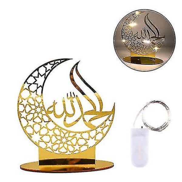 Eid Muslim Islamic Led Fairy String Light För Mubarak Ramadan Moon Party Dekor Style09