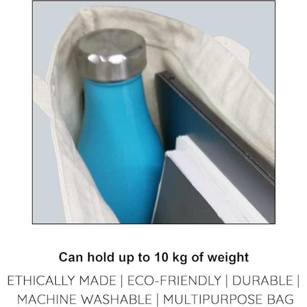 EcoRight 100% Økologisk Canvas Tote Bag med Lynlås, Miljøvenlige Små Tote Bags til Kvinder til Rejser, Strand & Shopping Witch, Please!