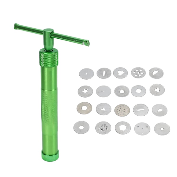 Sockerpasta Extruder Rostfritt Stål Keramisk Lera Extruder Roterande Tårta Fondant Dekorationsverktyg Set DB
