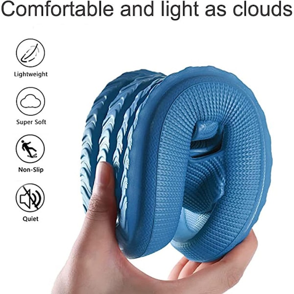 Tykk Plattform Cloud Slippers for Kvinner - Himmelsblå blå 44-45