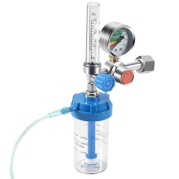 Iltflowmeter Iltflowmeter Trykmåler Iltrykventil Regulator 0-10L/Min G5/8 blue   transparent