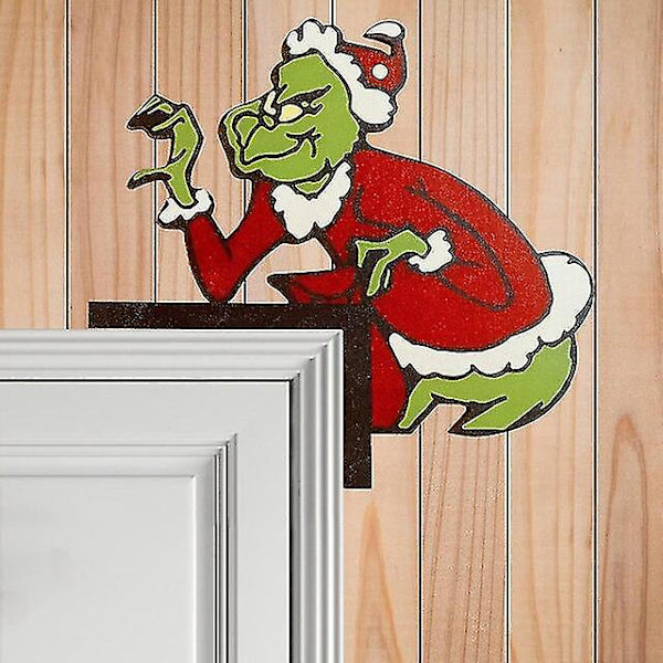 2023 Jul Grön Tomtedörr Hörn Ornament Jul Päls Monster Ram Glad Dekor Gott Nytt År D