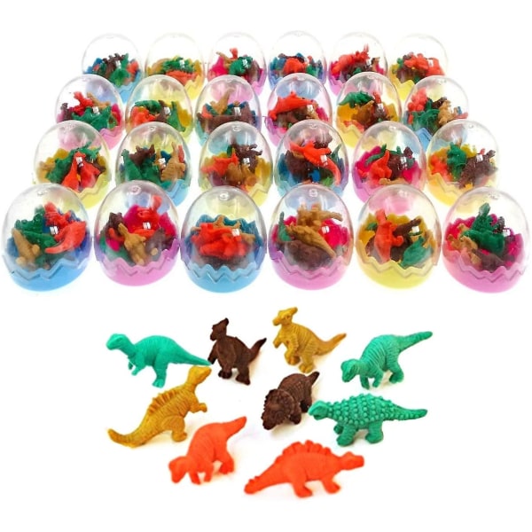 24st dinosaurieägg med liten dinosauriepenna Gummi Eraser Brevpapper Barnleksak