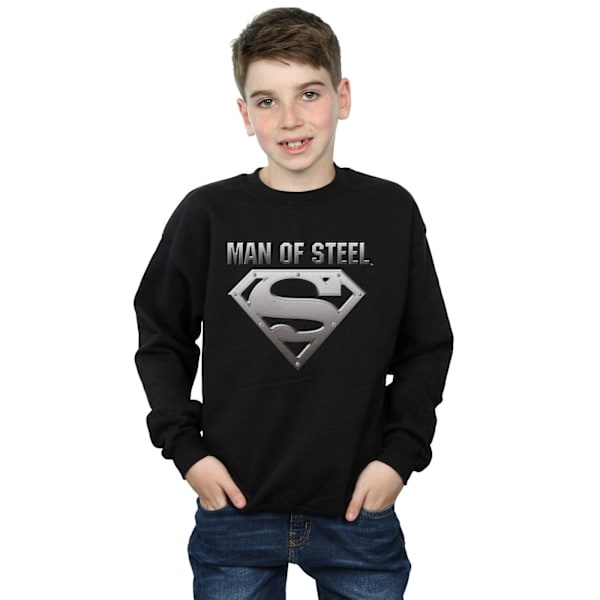 DC Comics Pojkar Superman Man Of Steel Shield Sweatshirt 12-13 år Svart Black 12-13 Years