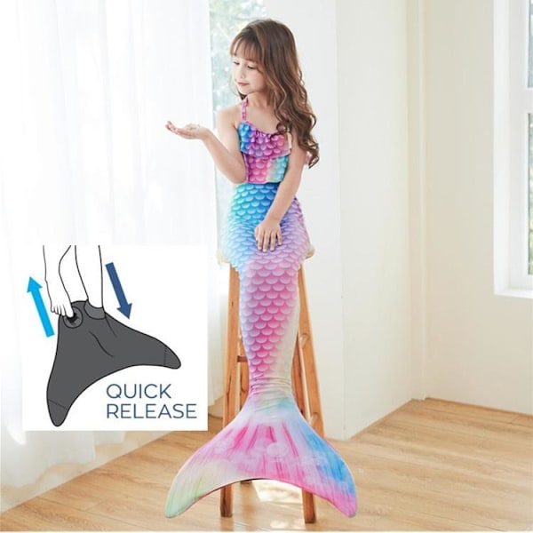 Havfrue badedragt monofinne havfrue finner børn havfruer pakke D (4 stk. pakke D (4 stk.) pack D (4 st) XL (9-11 år)