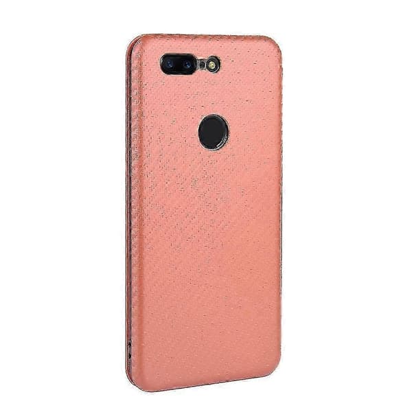 Carbon Fiber Læder Etui til Oneplus 5t Brown