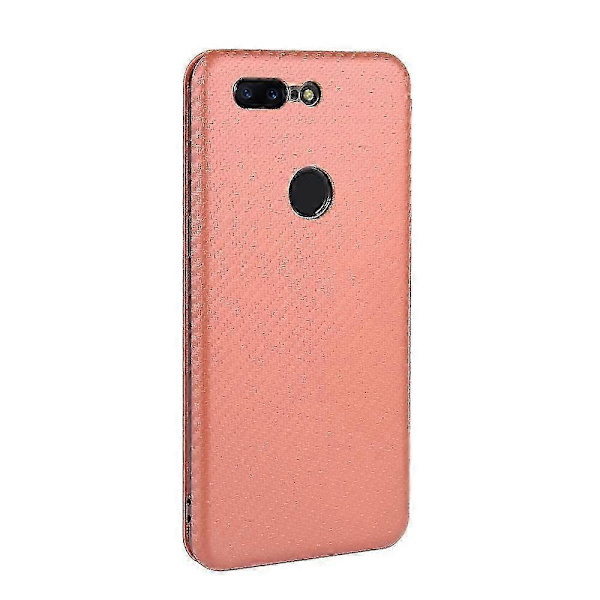 Kolfiberläderfodral för Oneplus 5t Brown