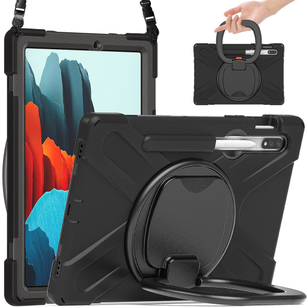 För Samsung Galaxy Tab S7 Plus Fe case Magnetiskt cover med pennhållare för Galaxy Tab S6 Lite Tab A 10,1 A 8 A7 10,4 Case Black Tab S7plus T970 975