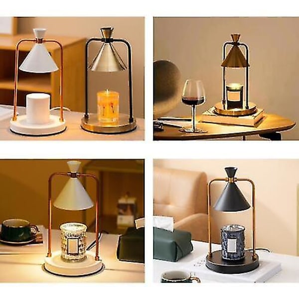 Retro Elektrisk Voks Lampe Lys Varmer Temperatur Lampe for Soverom. Justerbar Black