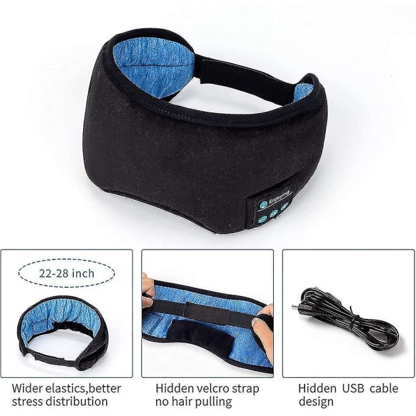 Bt5.0 Sleep Masks Wireless Music 3d Eye Mask Sleeping Eye Cover Mask Black