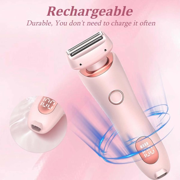 Glide Pro 3.0 Barbermaskine, Dusk Barbermaskine til Kvinder, Dusk Glide Pro 3.0 Shaver, Duskofficial - 2 i 1 Elektrisk Silk Glide Pro Shaver, Smertefri Hårfjerning Pink