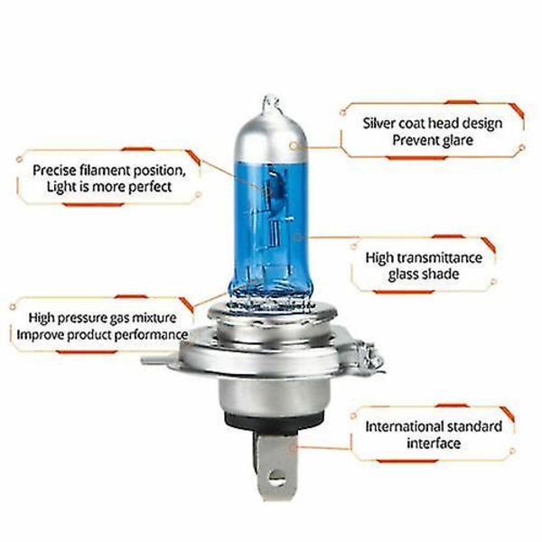 10x H7 100w 8500k Xenon Hvit Lyspære Effekt Hid Pærer 12v Bil Auto Pærer Lamper