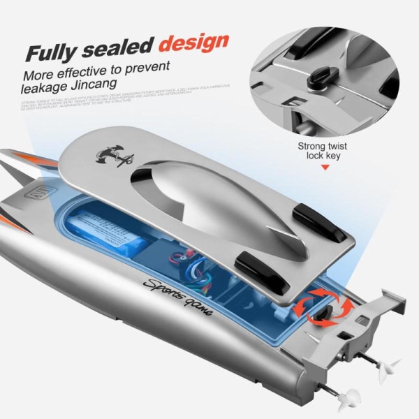 Leader 2.4G radio RC båt 25km/h höghastighet RC racingbåt 7.4V kapacitet batteri fjärrkontroll båt dubbelmotor | RC-ubåt (km)
