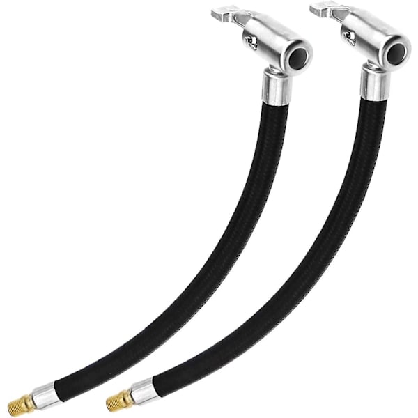 2 st Inflator Pumpslangadapter med låsande luftdäckchuck, flätad flexibel däck bärbar ventilklämma för motorcykel bil cykelrörluft