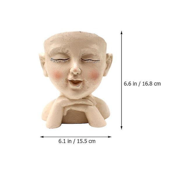1 stk. Ansigt Figur Blomsterpotte