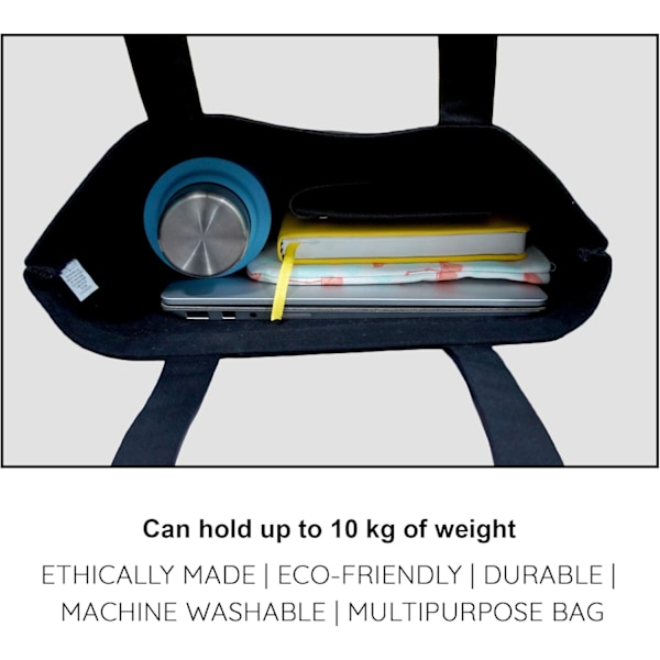 EcoRight 100% Økologisk Canvas Tote Bag med Lynlås, Miljøvenlige Små Tote Bags til Kvinder til Rejser, Strand & Shopping Crocs