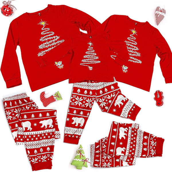 Julpyjamas Set Unisex Vuxen Barn Jul Familj Matchande Vardagliga Nattkläder Pjs Dad L