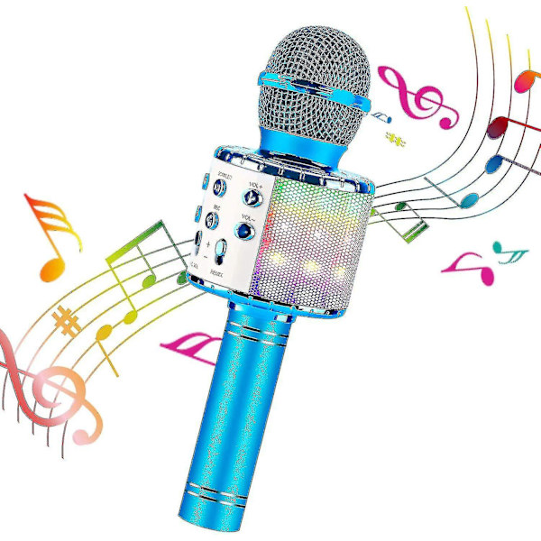 Karaoke Bluetooth-mikrofon, 5-i-1 inspelning & sångmikrofon för barn och vuxna (svart) pink