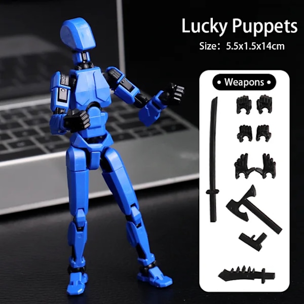 Titan 13 Actionfigur T13 Modellfigurer 3D-printad Multi-led Rörlig Lucky 13 Actionfigur Nova 13 Actionfigur Dummy Blå h Blå