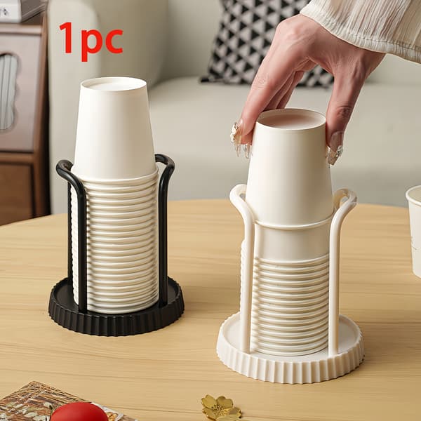 Justerbar Plastikk Koppholder Multifunksjonell Kaffe Te Organizer Plassbesparende White