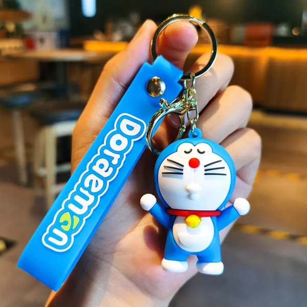 Doraemon Söt Dockhänge Anime Figurer Tinker Bell Cat Robot Cat Kawaii Mode Nyckelring Väska Nyckelring Hänge Födelsedagspresenter H style