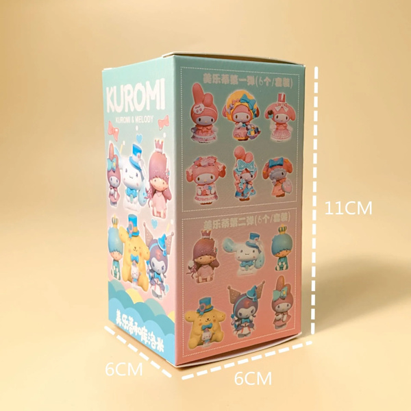 Fantasy Series Melody figurer Sanrio Kurumi blind box Yuki hund söt docka skrivbordsdekorationer presenter 4pcs
