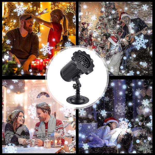 Jul Snöflinga Projektor Lampor Väderbeständiga LED Snöfall Lampor Utomhus Uteplats Trädgård Dekorativ Belysning För Jul Without Remote Control US PLUG