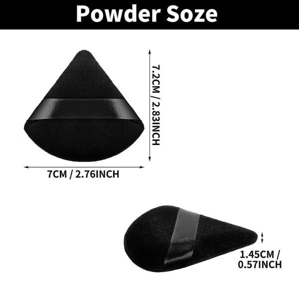 2st Powder Puff Triangel Makeup Puff Mjuk kosmetisk svamp Återanvändbar Makeup Powder Svampar med rem för löst pulver A