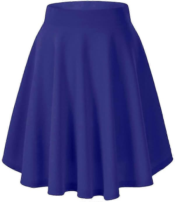 Basic allsidig elastisk avslappet mini skater-skjørt for kvinner blue S