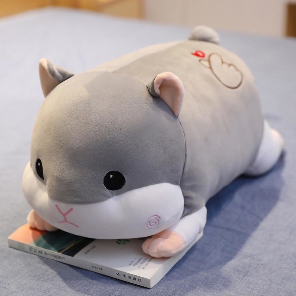 Söt Tecknad Hamster/gris Plyschleksak Bekväm Bomulls Kramdocka För Soffa Bilkudde Hamster Gray 50cm