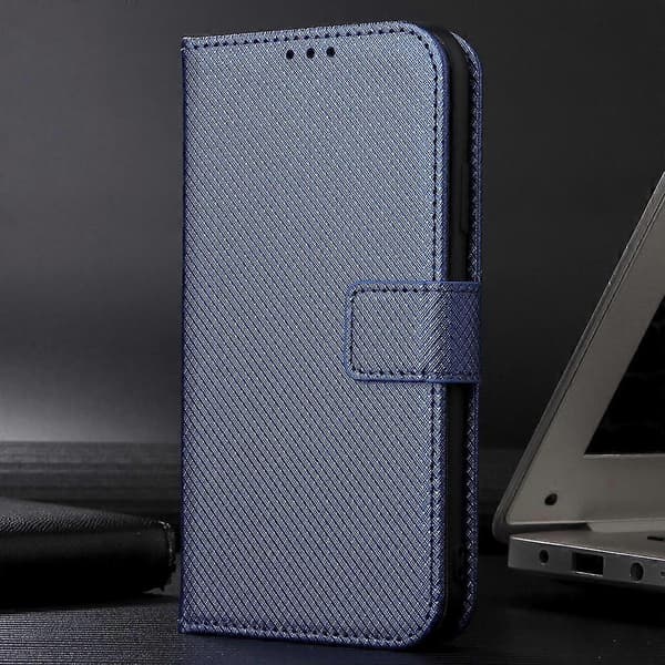 Telefoncover i læder med diamanttekstur Blue For Doogee Note 59 / Note 59 Pro