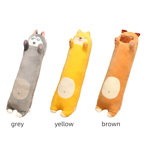 Stor Plysch Shiba Inu Lång Kudde Leksak - 70cm Lat Säng Sovkudde (0.45kg)