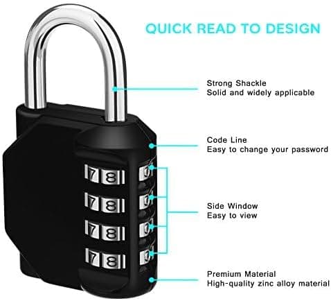 {YM}4-digit Combination Lock Cabinet Combination Lock Small Padlock Waterproof, Travel Accessories