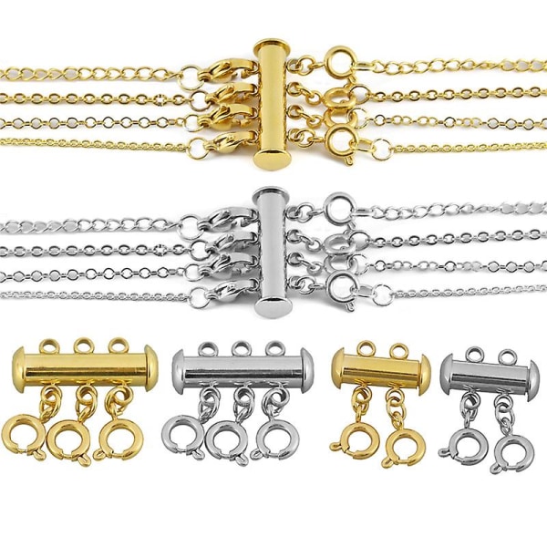 3st glidlås Lås Halsbandskoppling Multi glidrörslås för lagerarmband halsband Smycken hantverk