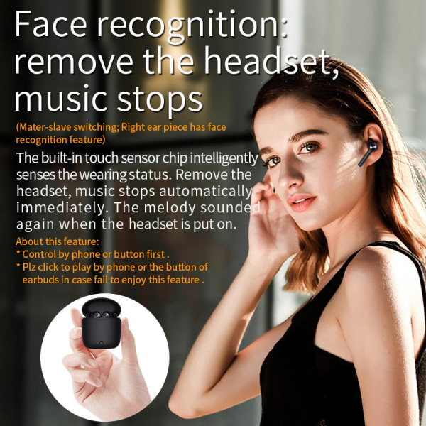 Trådlösa hörlurar Bluetooth-aktiverade sportstereo hörlurar Trådlösa hörlurar Inbyggd mikrofon
