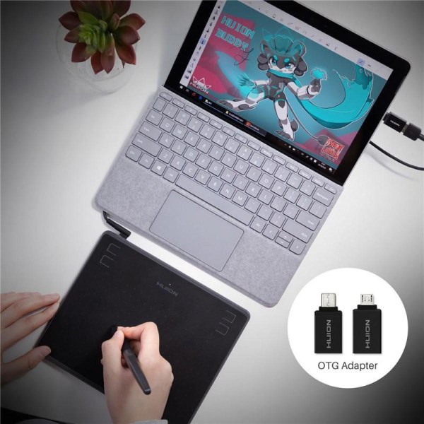OSU Micro USB Digital Graphics Tablets med batterifri penna - 32846802182-bk