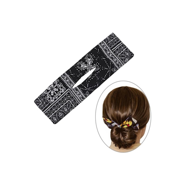 Sommerknute Smart Bun Trykt Hodebånd Snortilbehør E for kvinner Beige