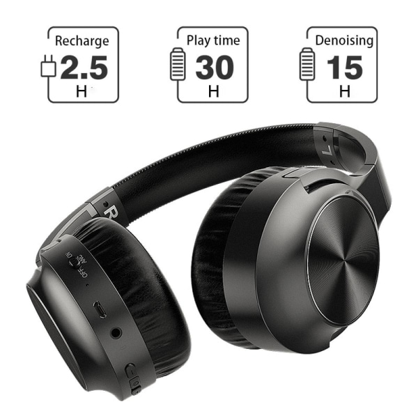 Bluetooth trådlösa hörlurar, PC, PS4, spelhörlurar, justerbar subwoofer, stereo